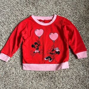 DISNEY MINNIE AND MICKEY MOUSE TODDLER VALENTINES/LOVE SWEATER